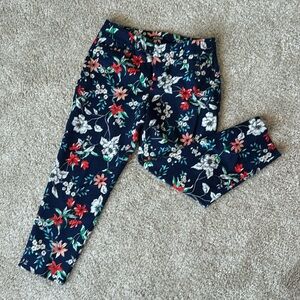Roz & Ali Navy Floral Print Dress Pants - 12